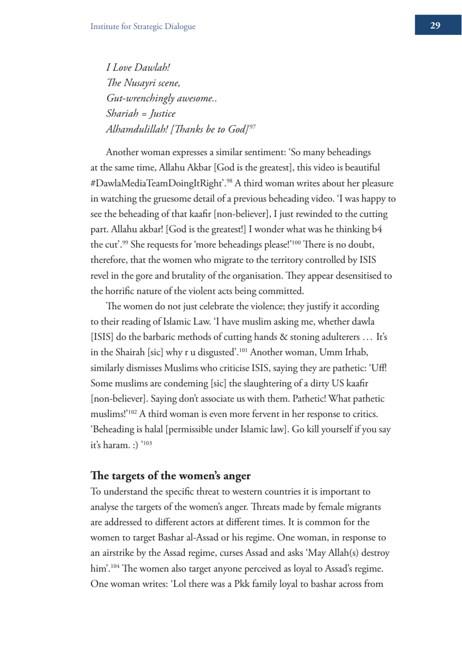 Becoming Mulan? Female Western Migrants to Isis - Carolyn Hoyle, Alexandra Bradford, Ross Frenett - Institute for Strategic Dialogue, Page 29
