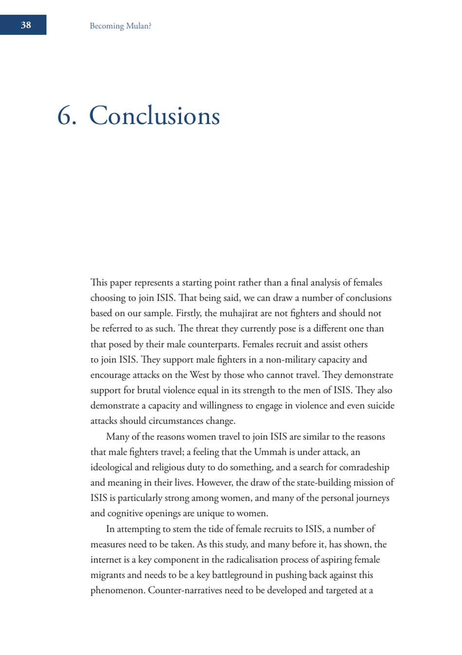 Becoming Mulan? Female Western Migrants to Isis - Carolyn Hoyle, Alexandra Bradford, Ross Frenett - Institute for Strategic Dialogue, Page 38