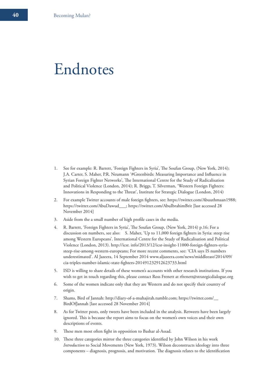 Becoming Mulan? Female Western Migrants to Isis - Carolyn Hoyle, Alexandra Bradford, Ross Frenett - Institute for Strategic Dialogue, Page 40