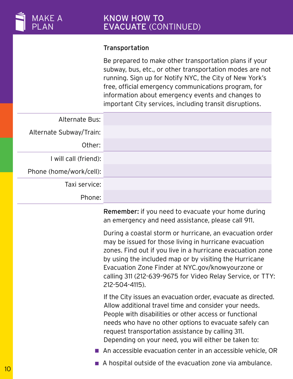 Ready New York: My Emergency Plan - New York City, Page 10