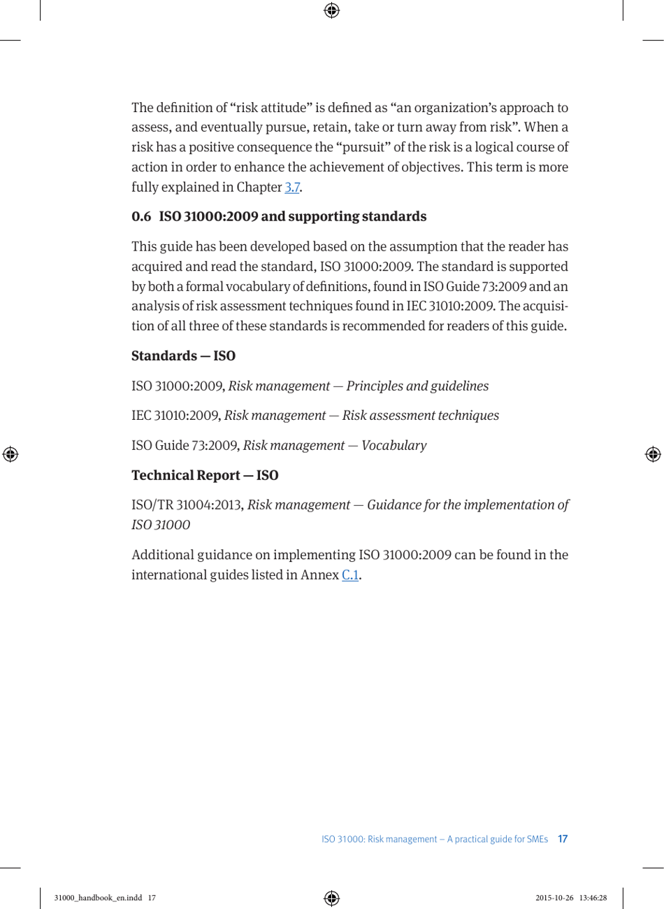 Iso 31000 Risk Management - a Practical Guide for Smes, Page 18