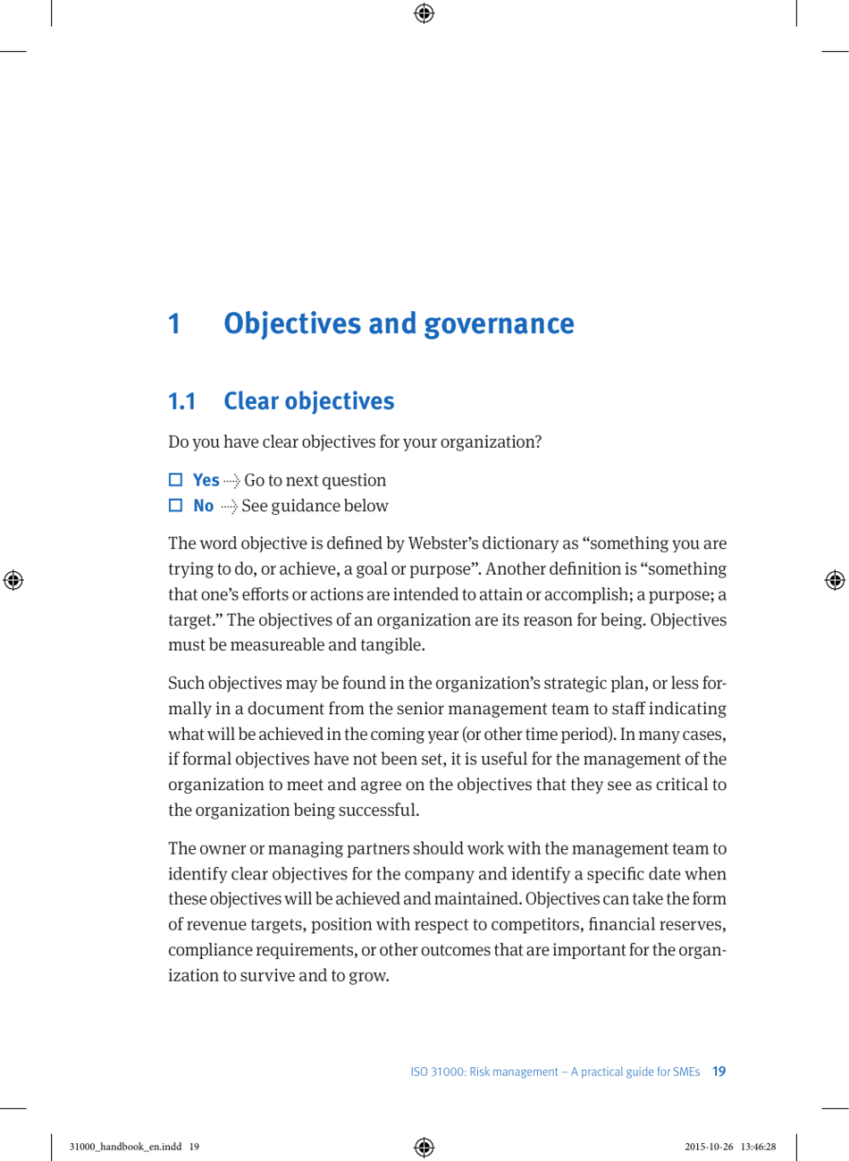 Iso 31000 Risk Management - a Practical Guide for Smes, Page 20