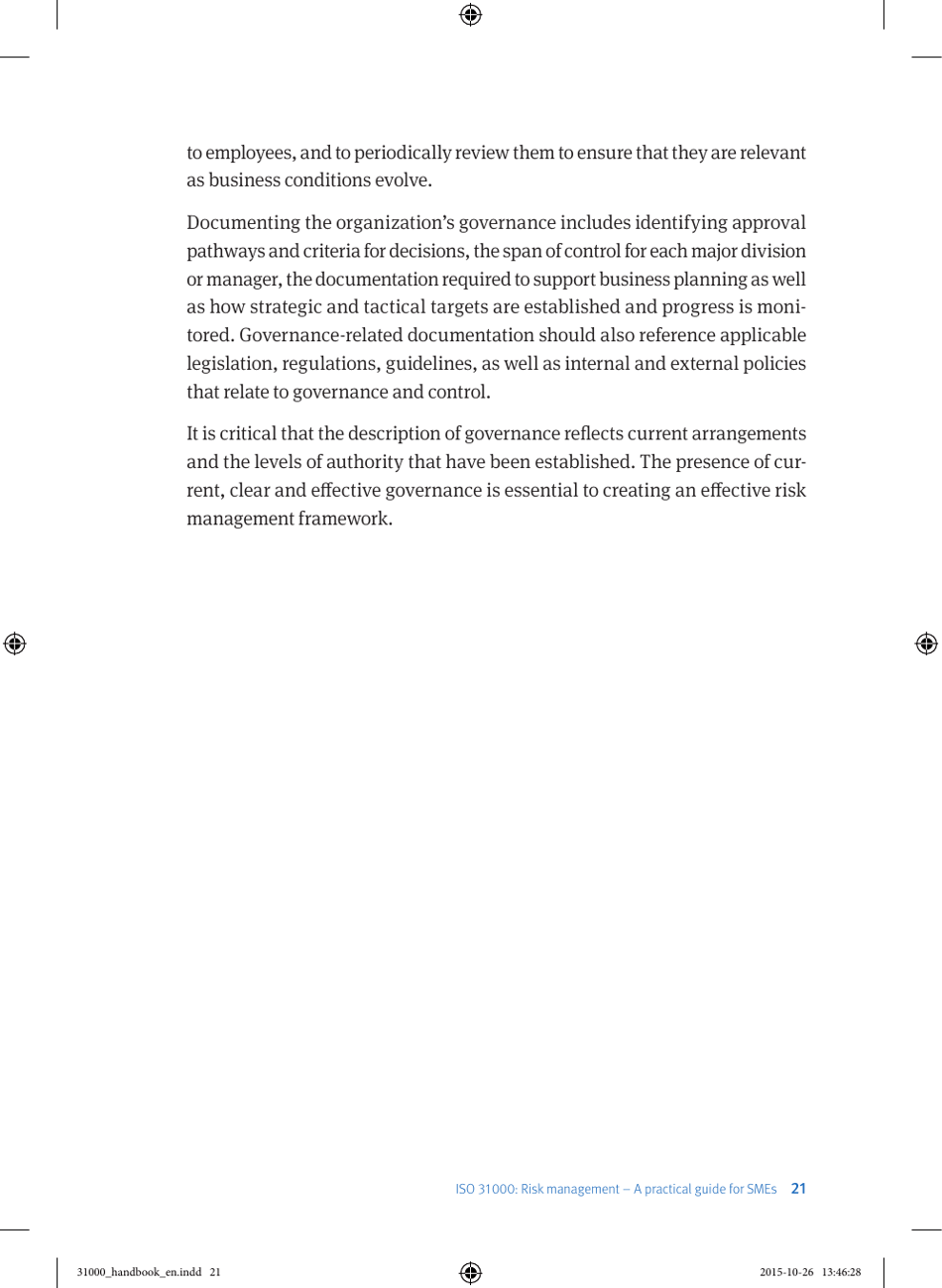 Iso 31000 Risk Management - a Practical Guide for Smes, Page 22