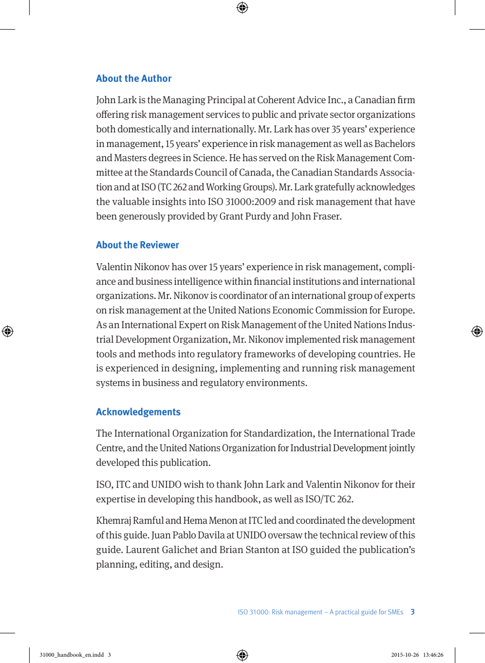 Iso 31000 Risk Management - a Practical Guide for Smes, Page 4