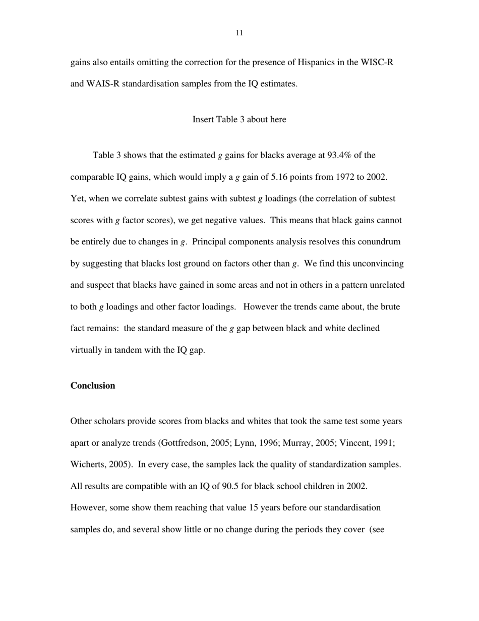 Black Americans Reduce the Racial Iq Gap: Evidence From Standardization Samples - William T. Dickens, James R. Flynn, Page 11