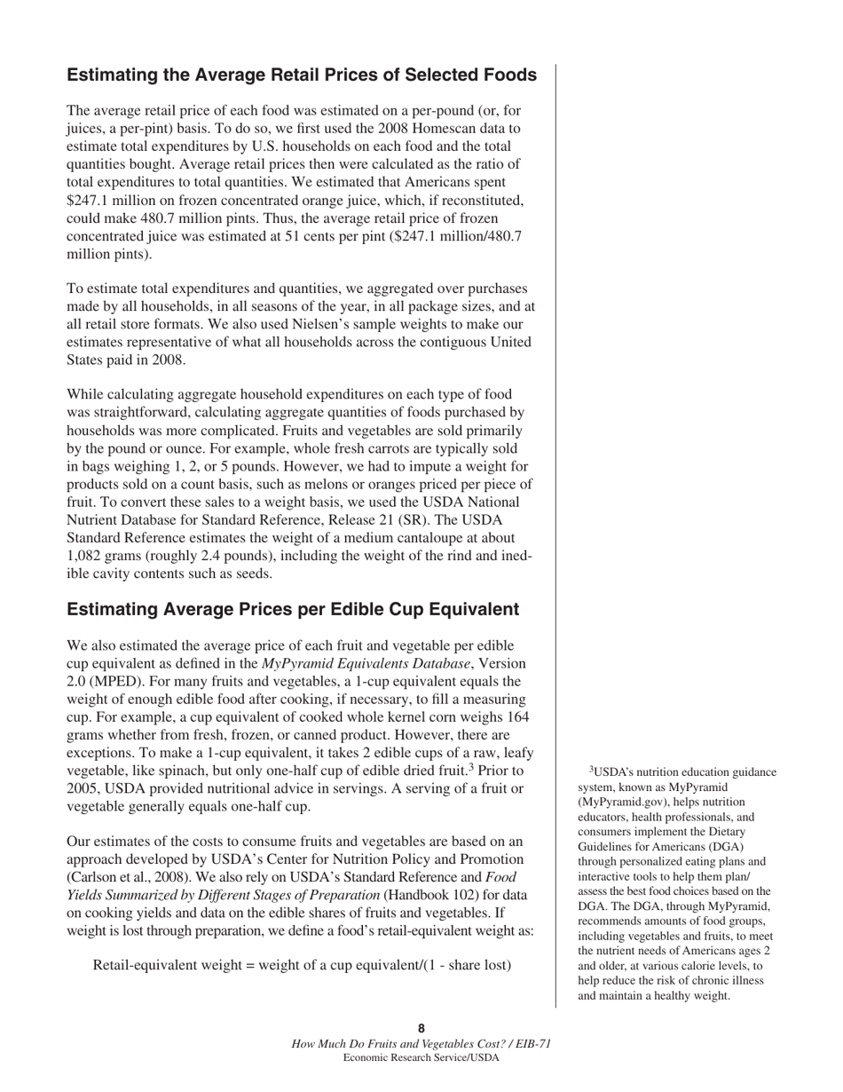Economic Information Bulletin 71: How Much Do Fruits and Vegetables Cost?, Page 14