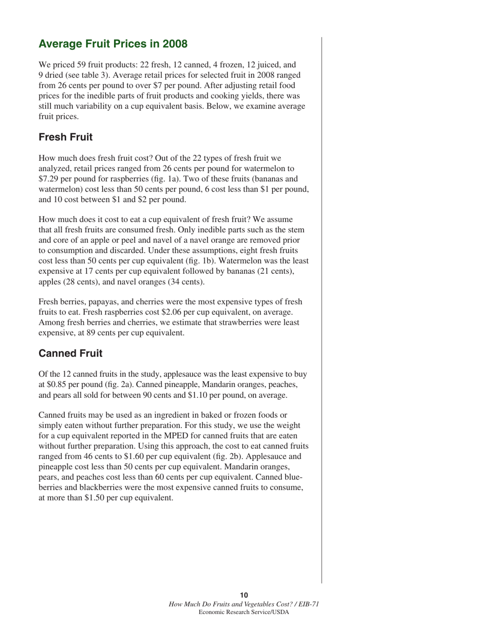 Economic Information Bulletin 71: How Much Do Fruits and Vegetables Cost?, Page 16