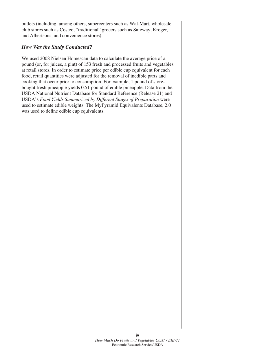 Economic Information Bulletin 71: How Much Do Fruits and Vegetables Cost?, Page 6