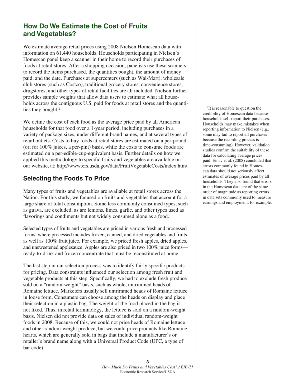 Economic Information Bulletin 71: How Much Do Fruits and Vegetables Cost?, Page 9