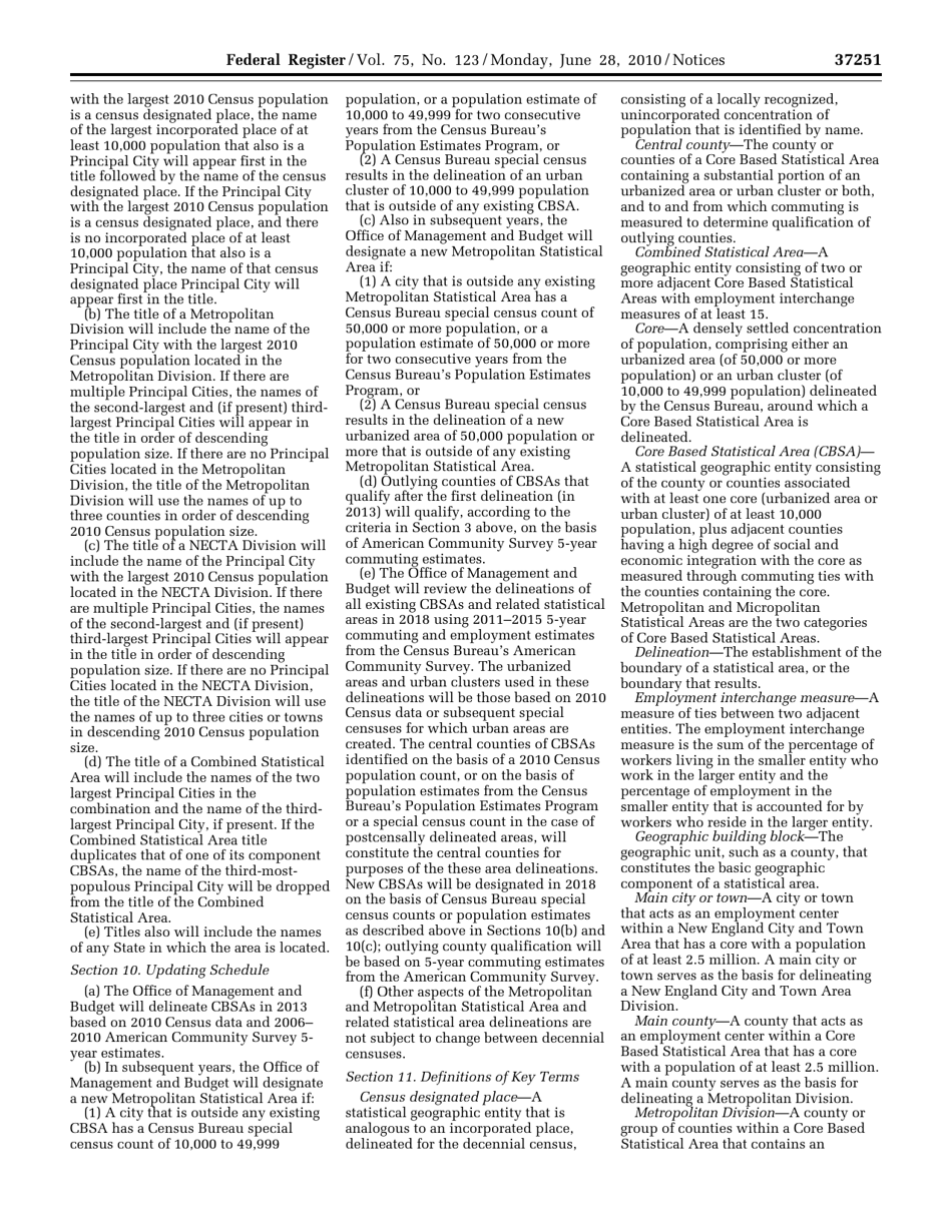 Standards for Delineating Metropolitan and Micropolitan Statistical Areas; Notice, Page 7