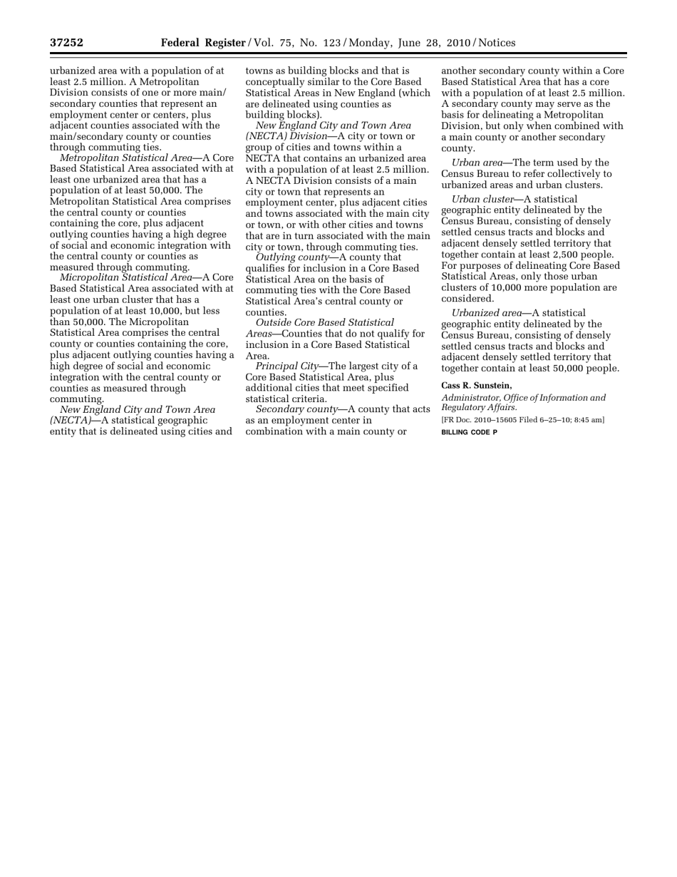 Standards for Delineating Metropolitan and Micropolitan Statistical Areas; Notice, Page 8