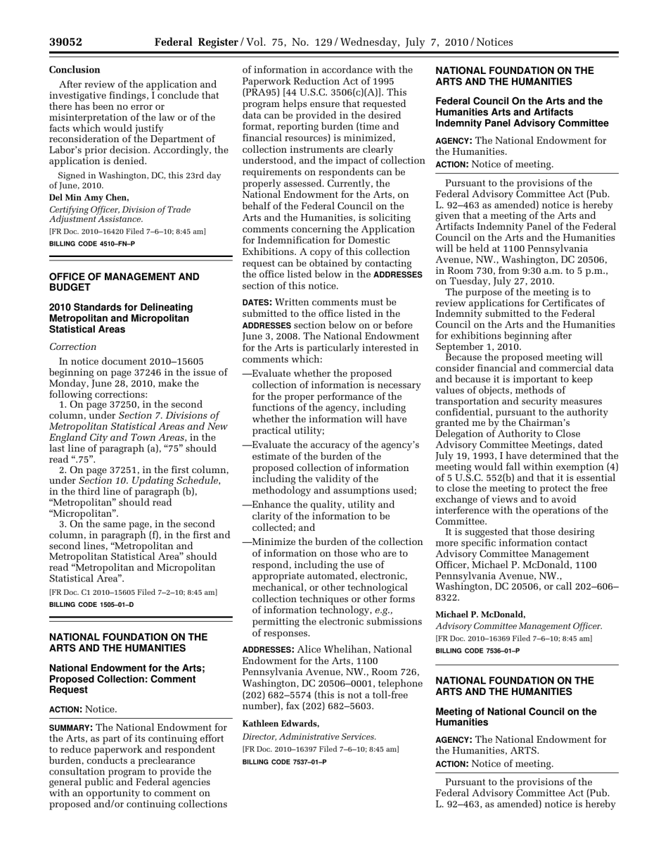 Standards for Delineating Metropolitan and Micropolitan Statistical Areas; Notice, Page 9
