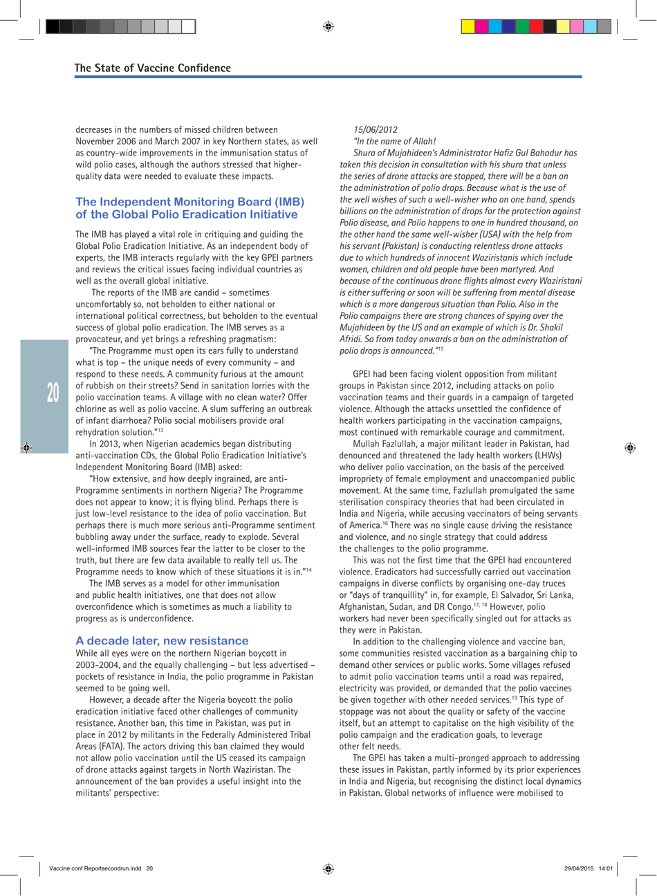 The State of Vaccine Confidence - the Vaccine Confidence Project, Page 20