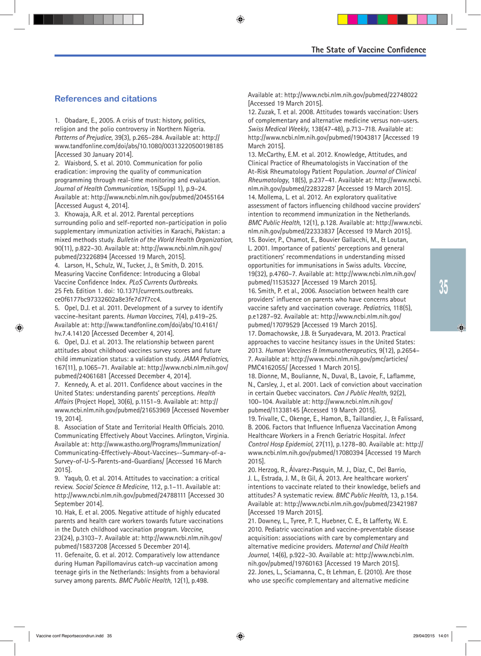 The State of Vaccine Confidence - the Vaccine Confidence Project, Page 35