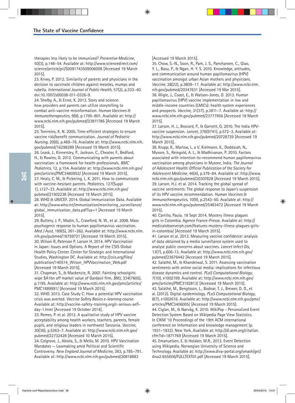 The State of Vaccine Confidence - the Vaccine Confidence Project, Page 36
