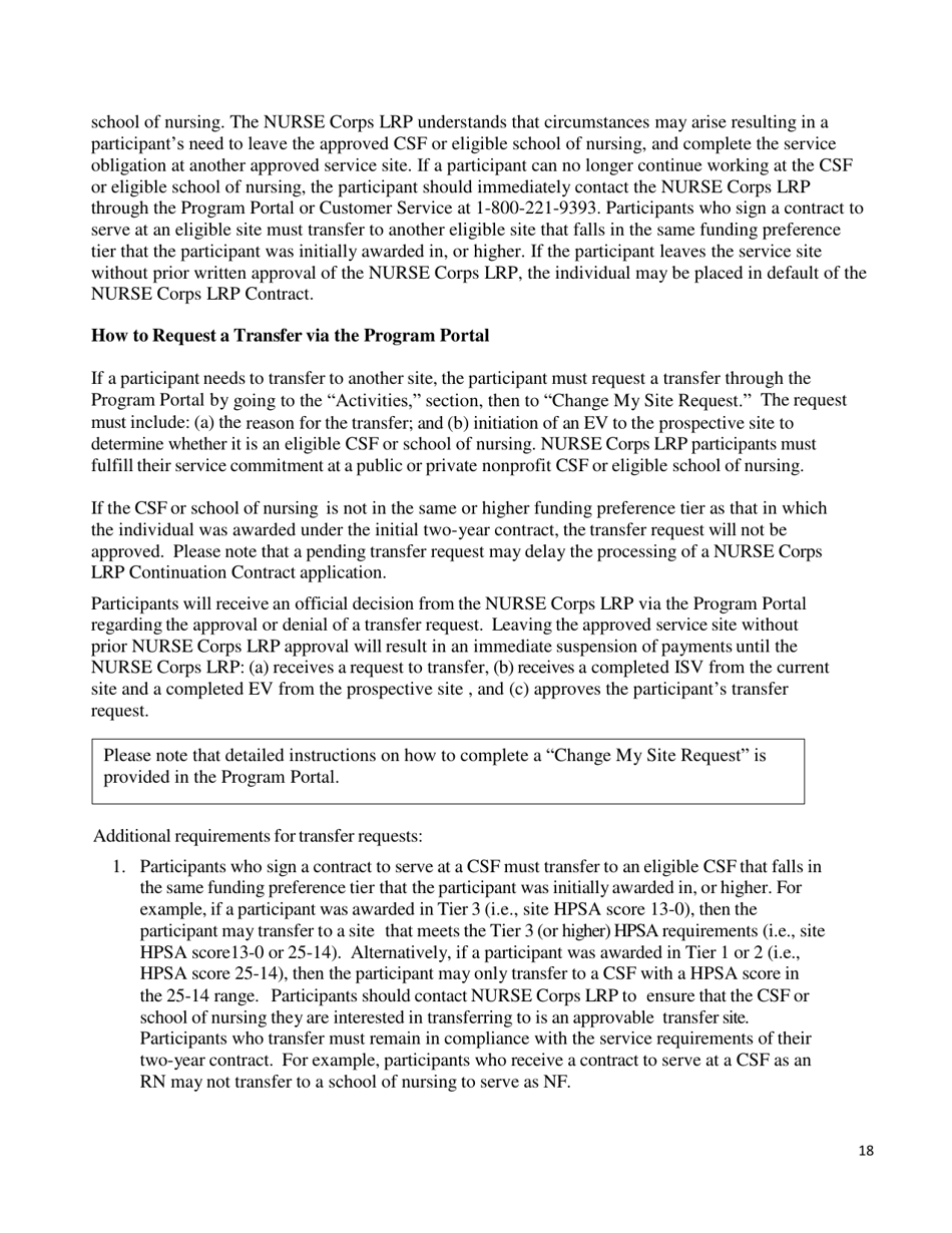 Application and Program Guidance - Nurse Corps Loan Repayment Program, Page 19