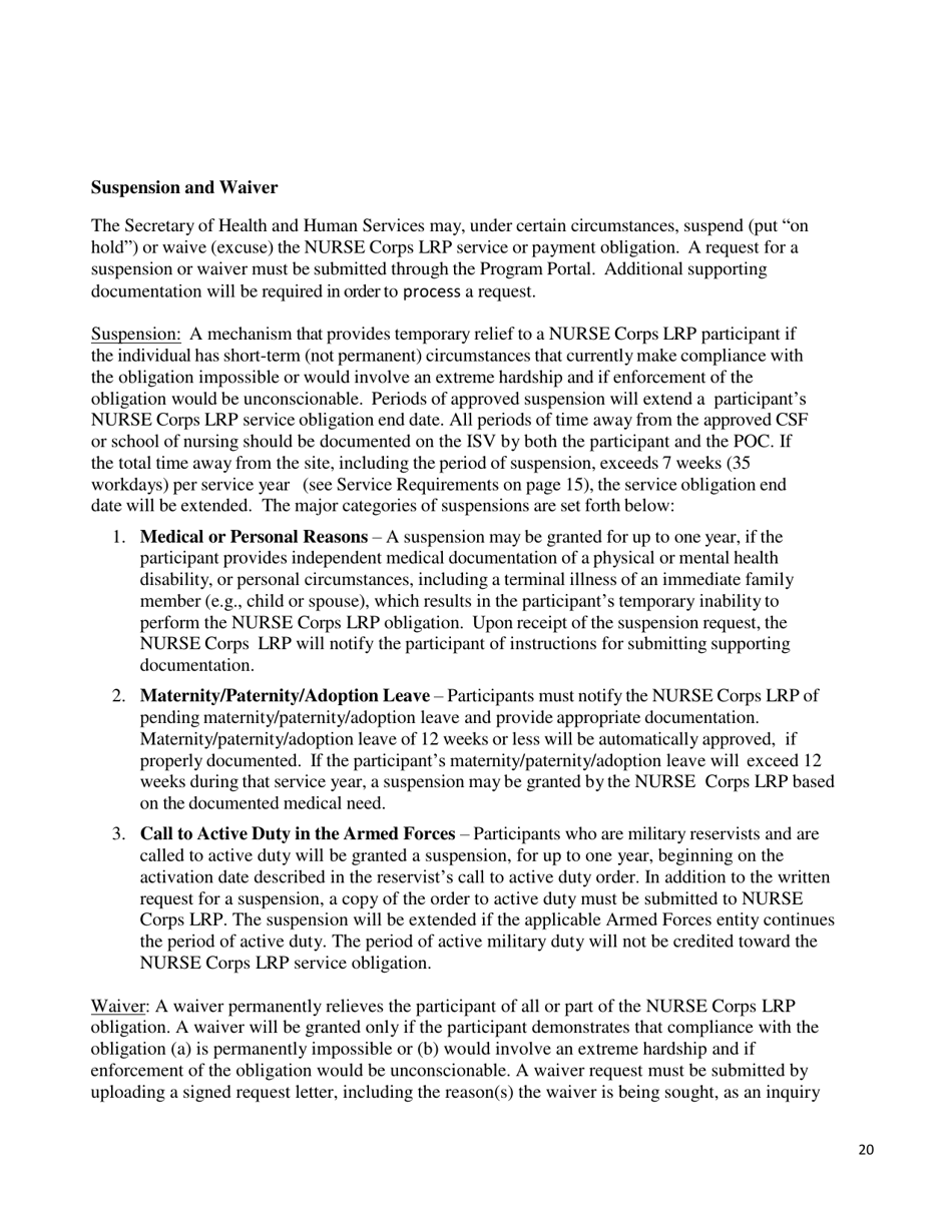 Application and Program Guidance - Nurse Corps Loan Repayment Program, Page 21