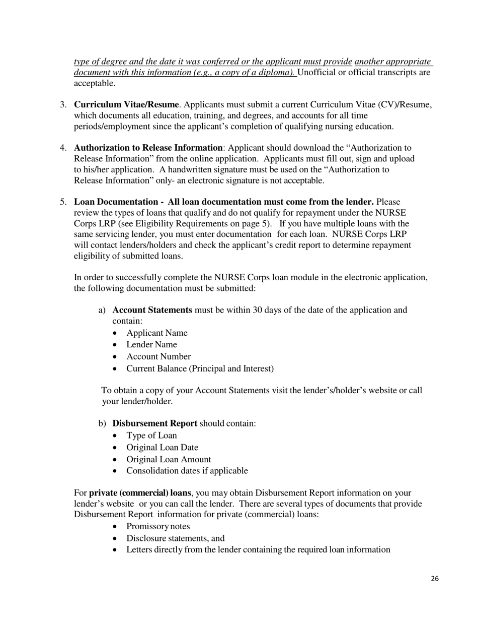Application and Program Guidance - Nurse Corps Loan Repayment Program, Page 27