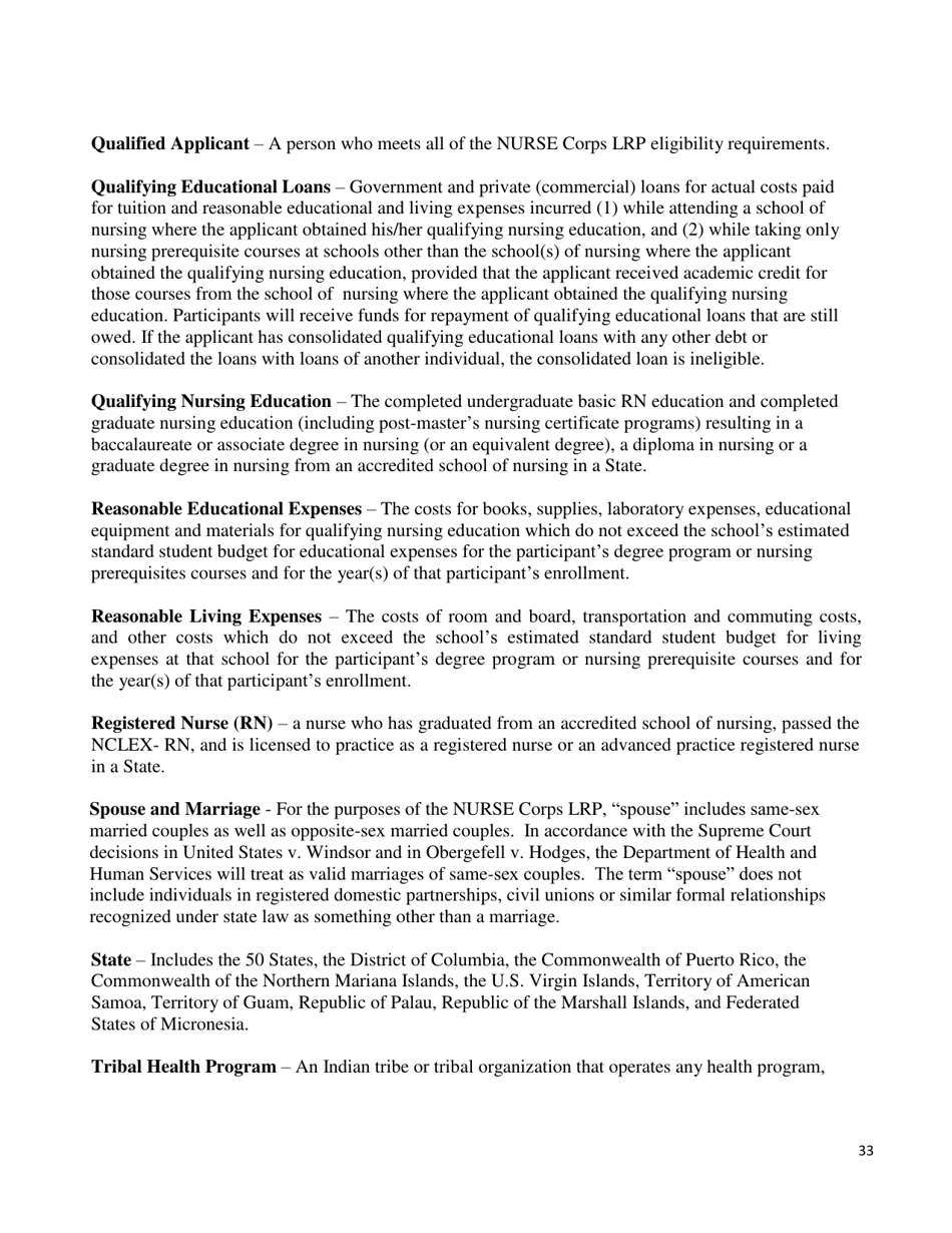 Application and Program Guidance - Nurse Corps Loan Repayment Program, Page 34