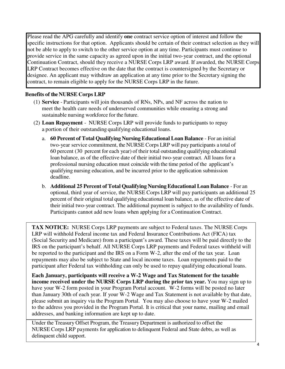Application and Program Guidance - Nurse Corps Loan Repayment Program, Page 5