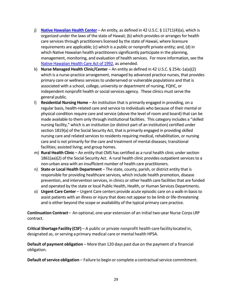 Application and Program Guidance - Nurse Corps Loan Repayment Program, Page 29