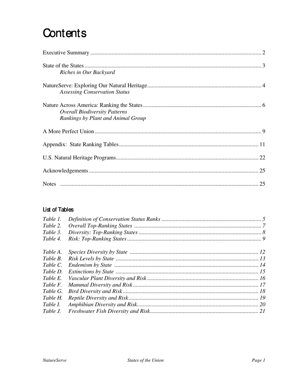 States of the Union:ranking Americas Biodiversity - the Nature Conservancy, Page 3