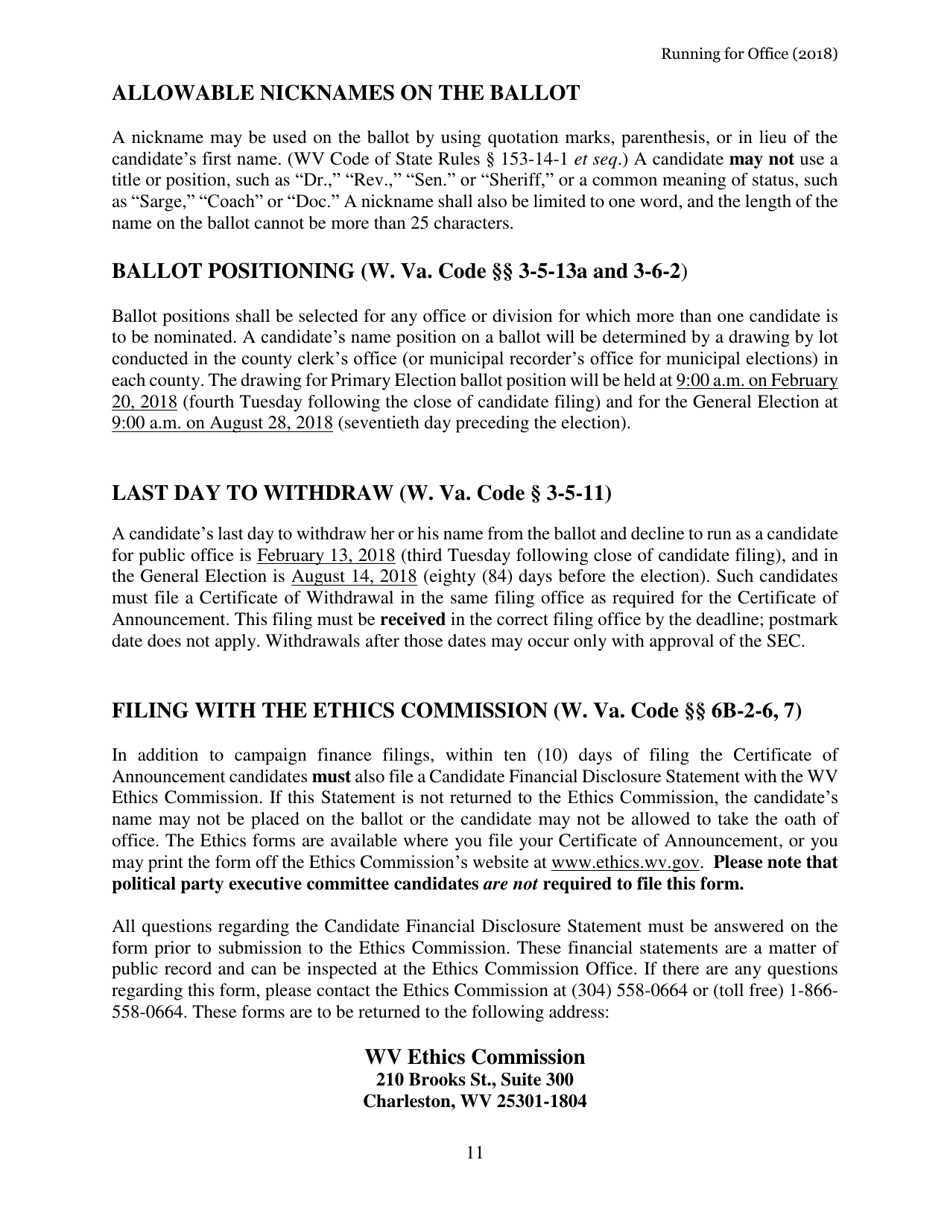 Running for Office in West Virginia - West Virginia, Page 12