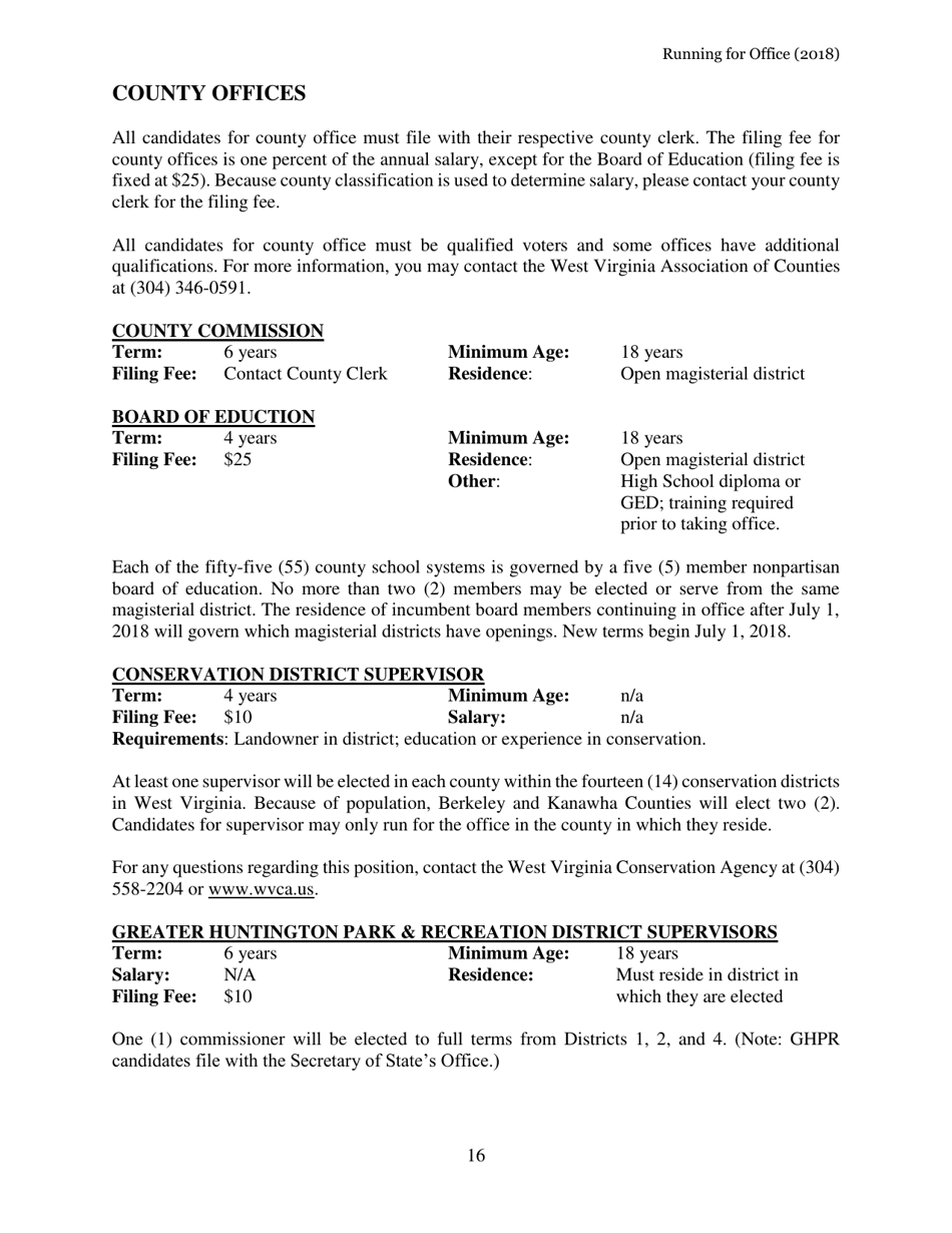 Running for Office in West Virginia - West Virginia, Page 17