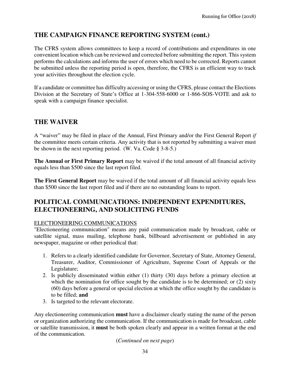 Running for Office in West Virginia - West Virginia, Page 35