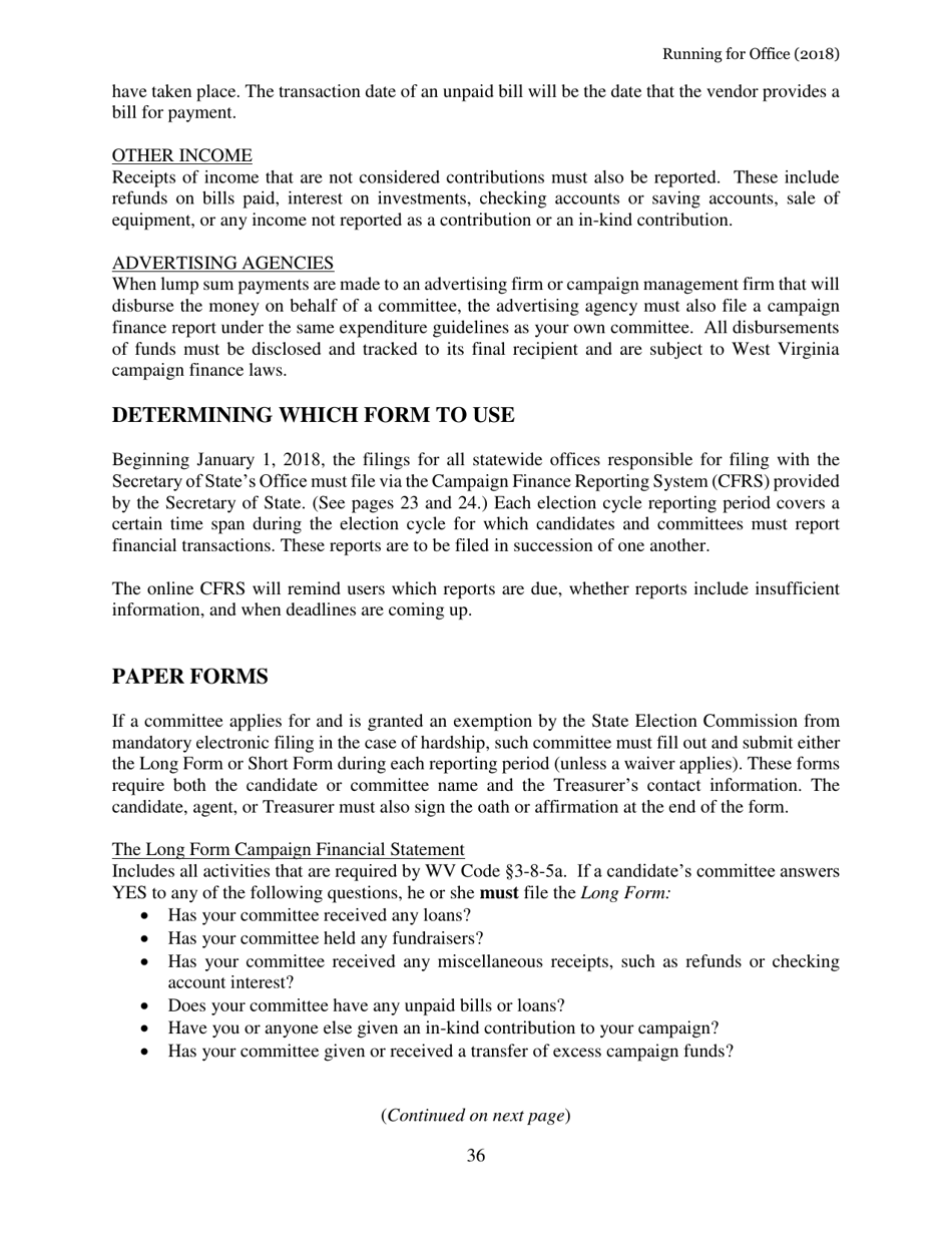 Running for Office in West Virginia - West Virginia, Page 37