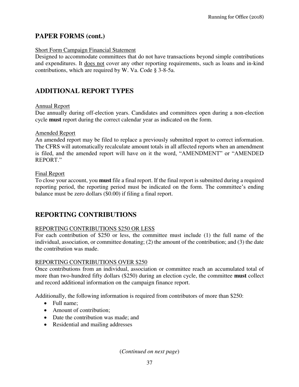 Running for Office in West Virginia - West Virginia, Page 38