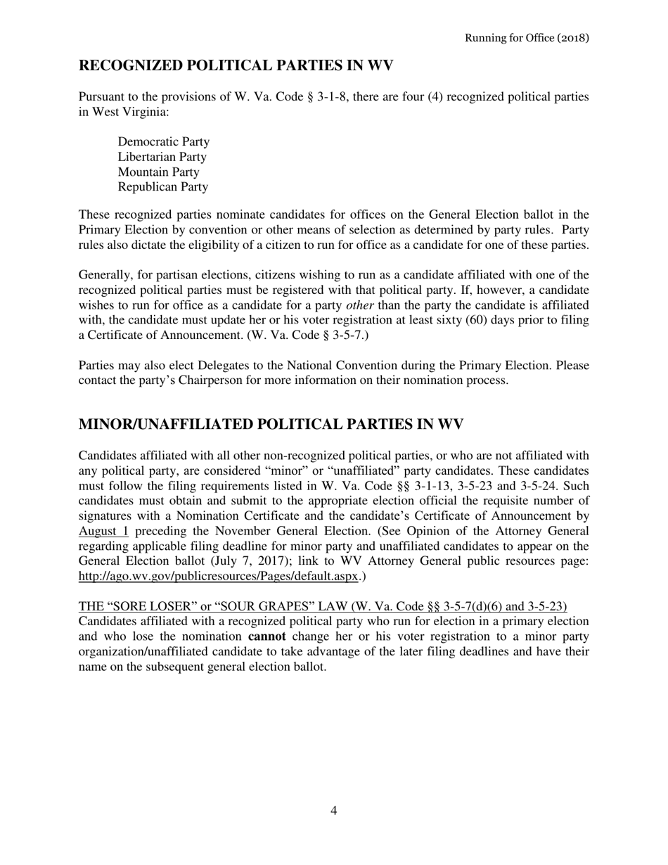 Running for Office in West Virginia - West Virginia, Page 5