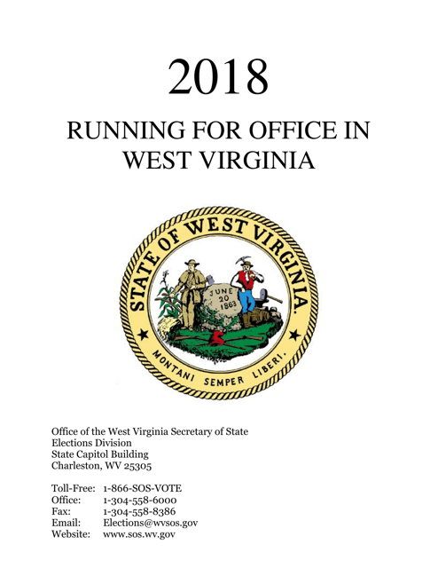 Running for Office in West Virginia - West Virginia, 2018
