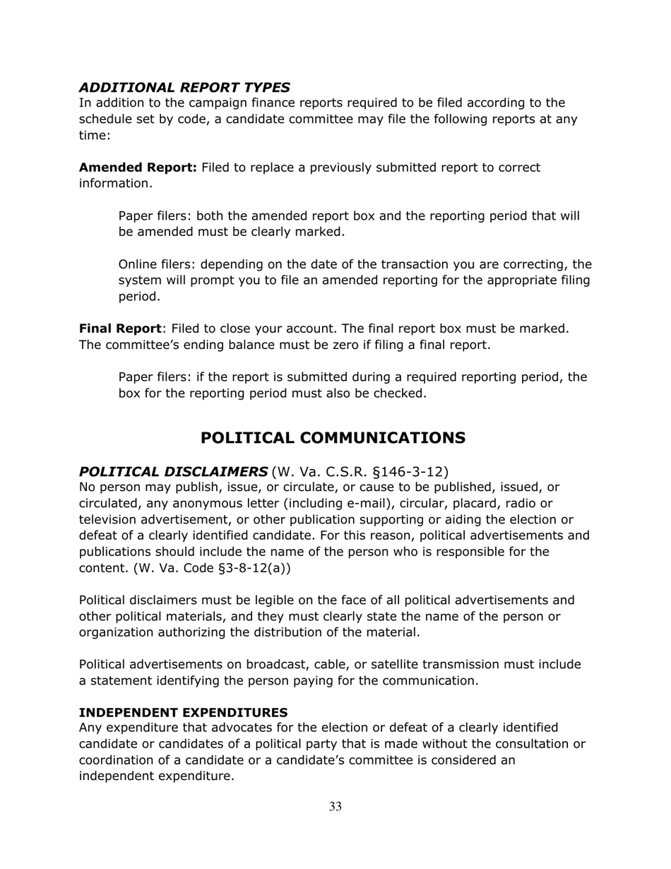 Running for Office in West Virginia - West Virginia, Page 34