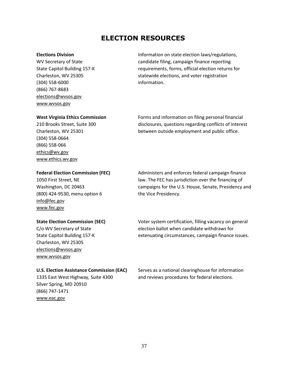 Running for Office in West Virginia - West Virginia, Page 38