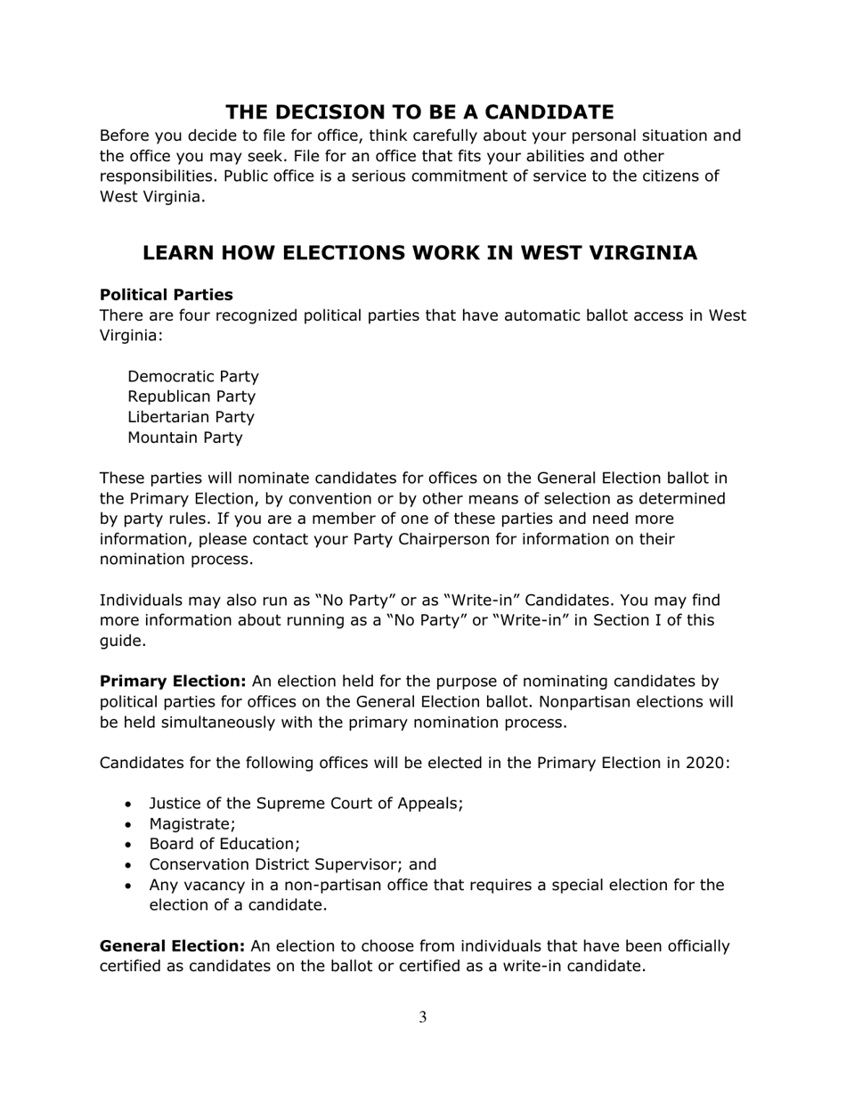 Running for Office in West Virginia - West Virginia, Page 4