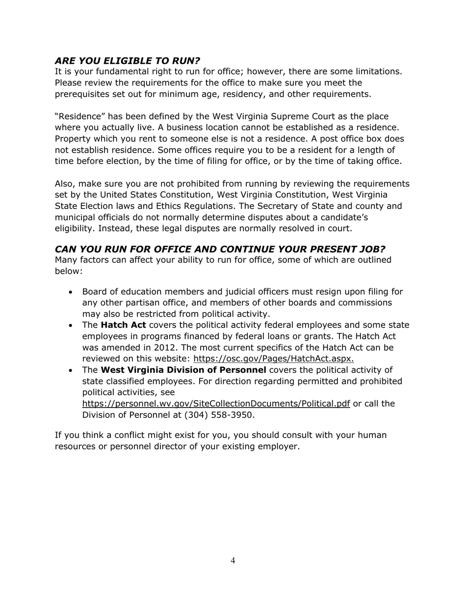 Running for Office in West Virginia - West Virginia, Page 5