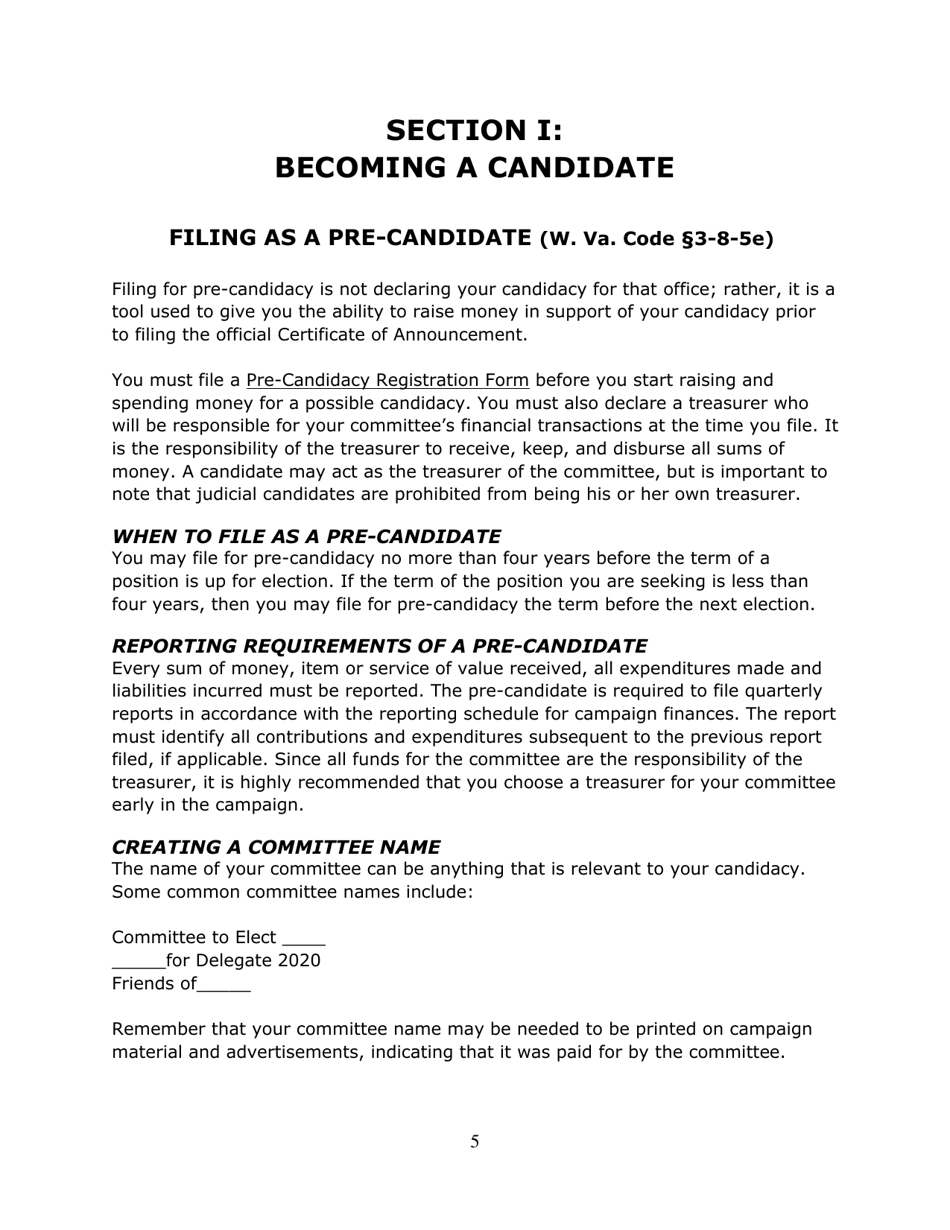 Running for Office in West Virginia - West Virginia, Page 6