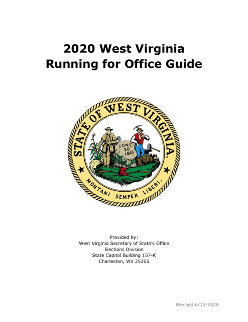 Running for Office in West Virginia - West Virginia, 2020