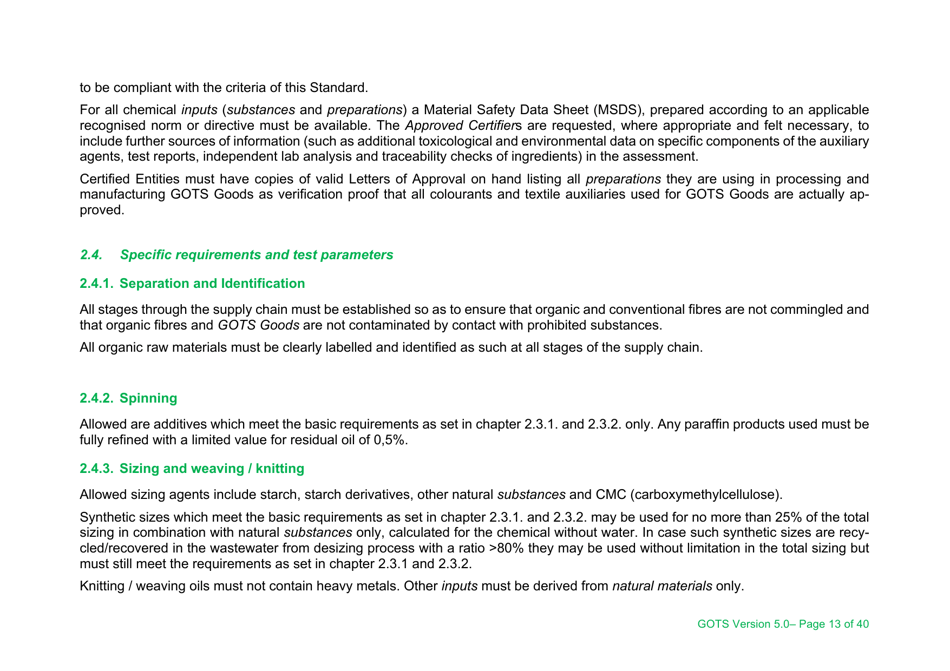Global Organic Textile Standard - Version 5.0, Page 13