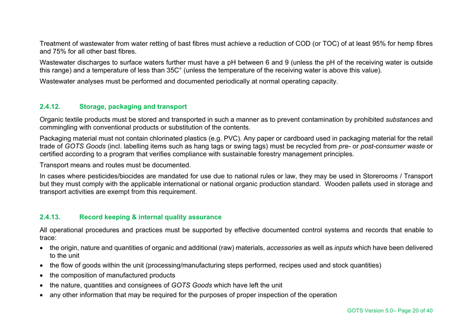 Global Organic Textile Standard - Version 5.0, Page 20