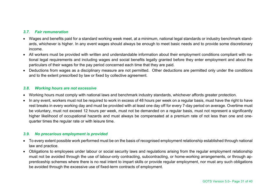 Global Organic Textile Standard - Version 5.0, Page 31