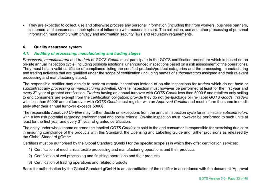 Global Organic Textile Standard - Version 5.0, Page 33