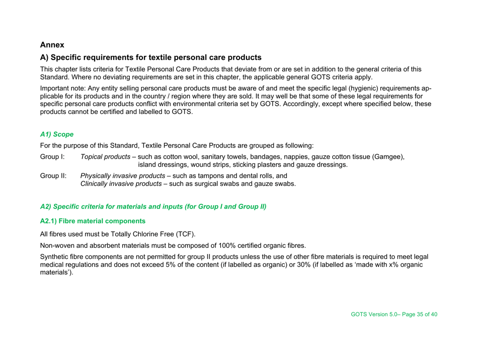 Global Organic Textile Standard - Version 5.0, Page 35