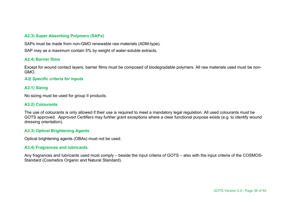 Global Organic Textile Standard - Version 5.0, Page 36