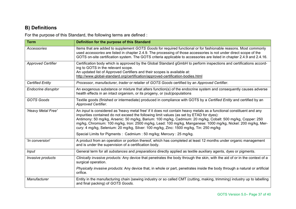 Global Organic Textile Standard - Version 5.0, Page 37