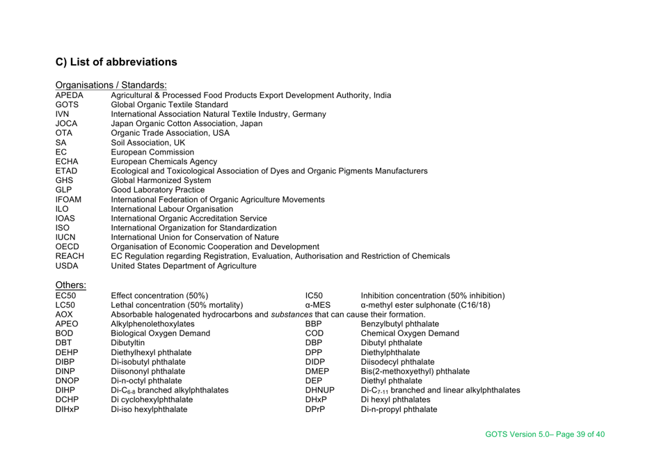 Global Organic Textile Standard - Version 5.0, Page 39