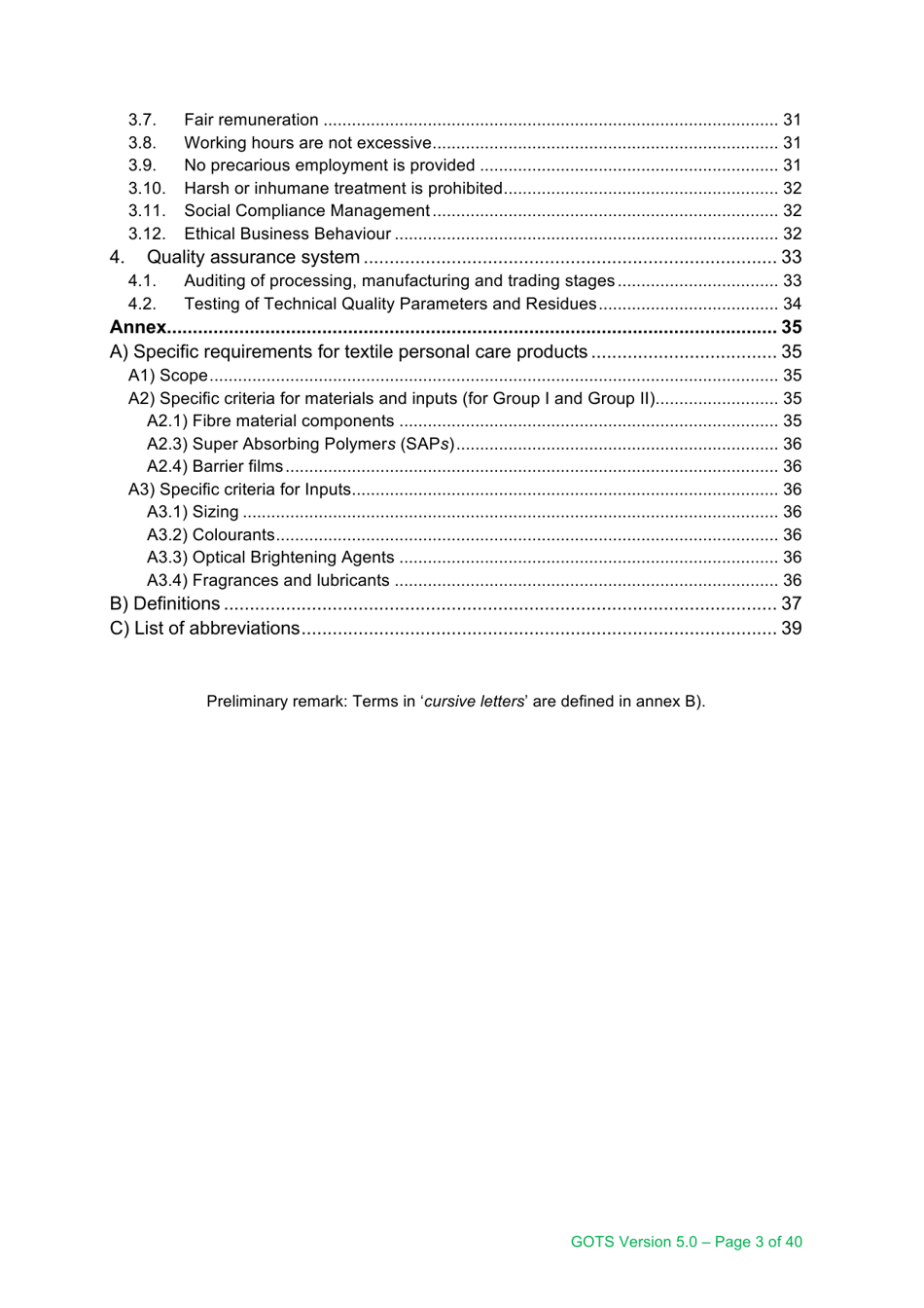 Global Organic Textile Standard - Version 5.0, Page 3