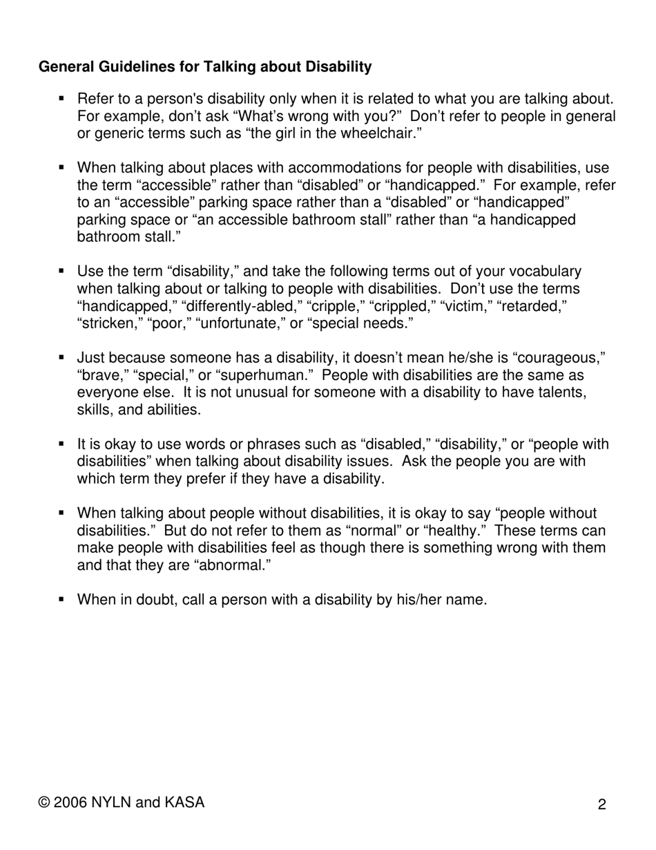 Respectful Disability Language: Heres Whats up! - Nyln, Kasa, Page 2