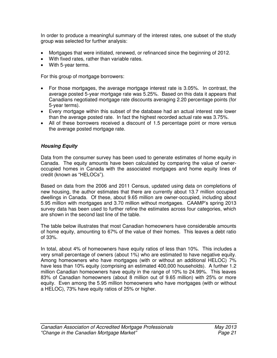 Change in the Canadian Mortgage Market - Caamp, Page 22